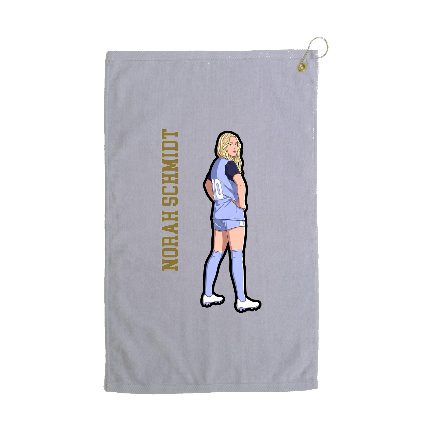 Golf Towel — Name Vertical in Grey