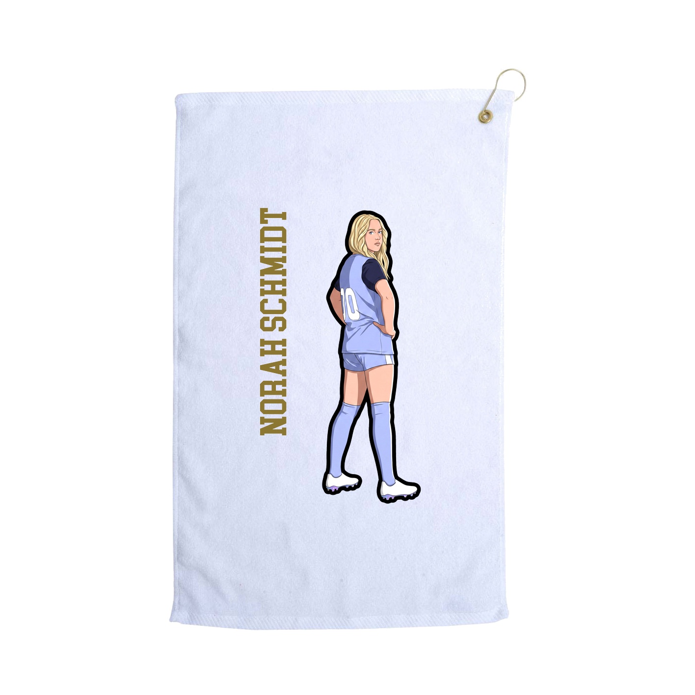 Golf Towel — Name Vertical in White