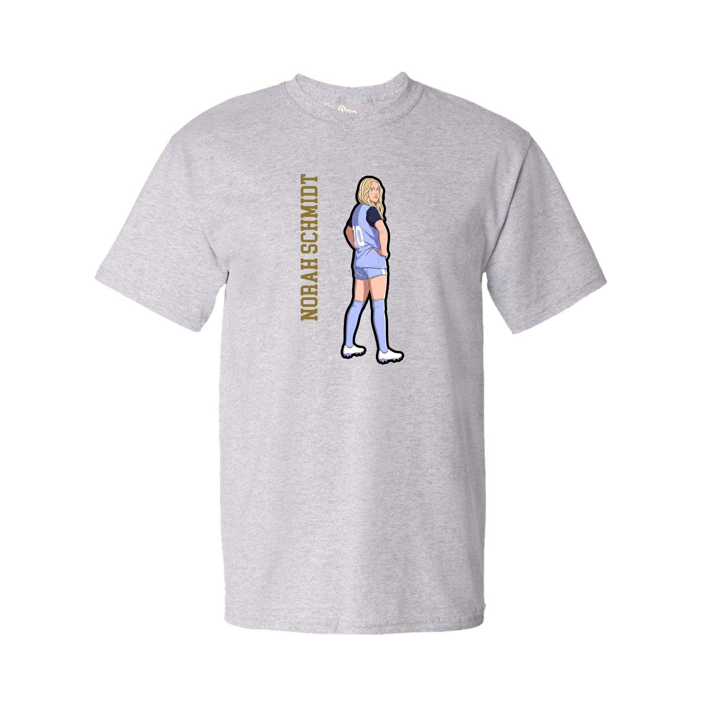 Tee — Name Vertical in Grey