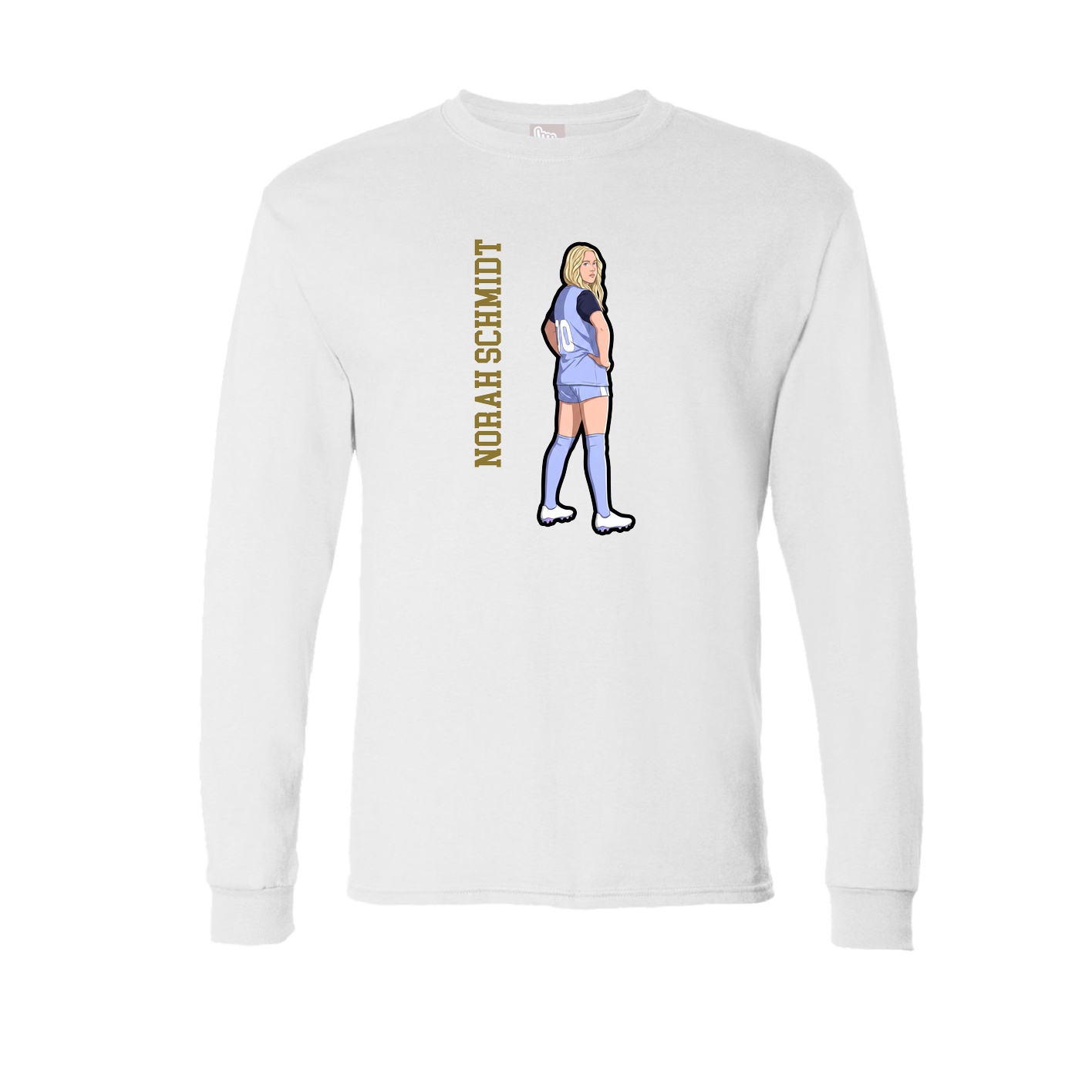 Long Sleeve Tee — Name Vertical in White