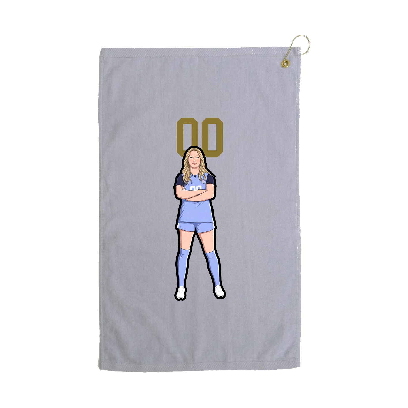 Golf Towel — Number Top in Grey