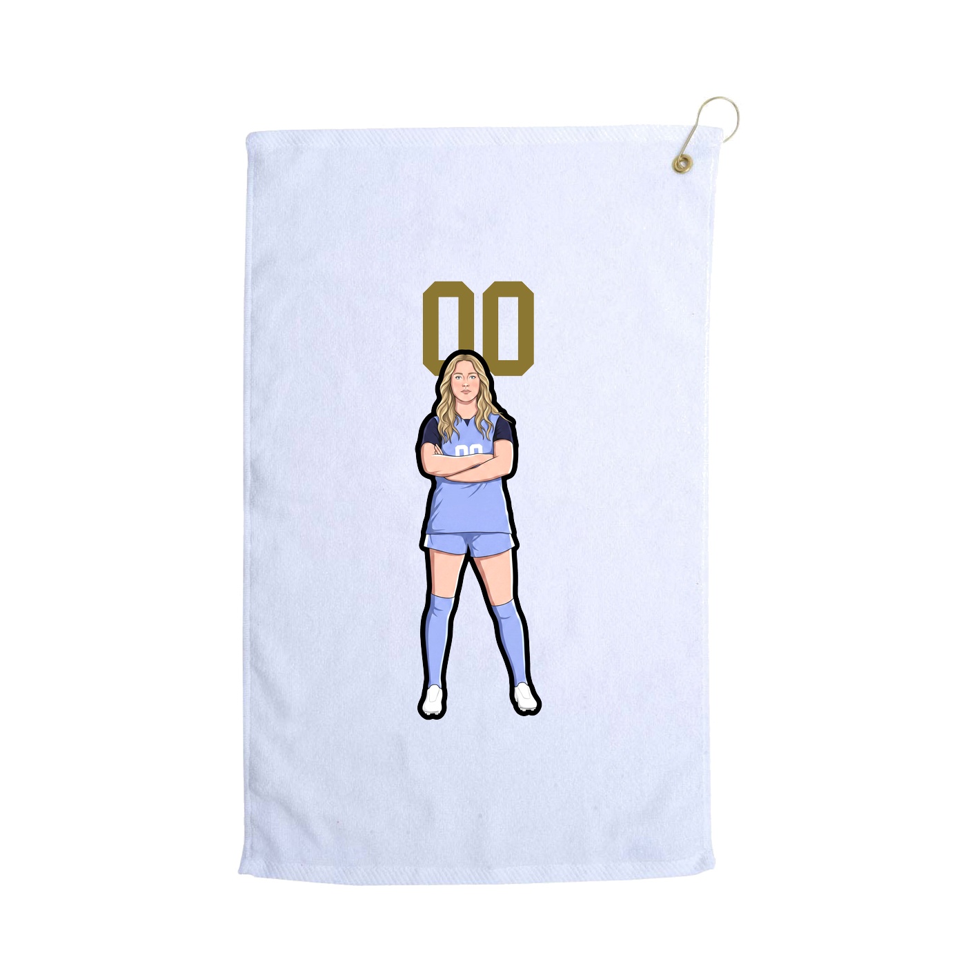 Golf Towel — Number Top in White