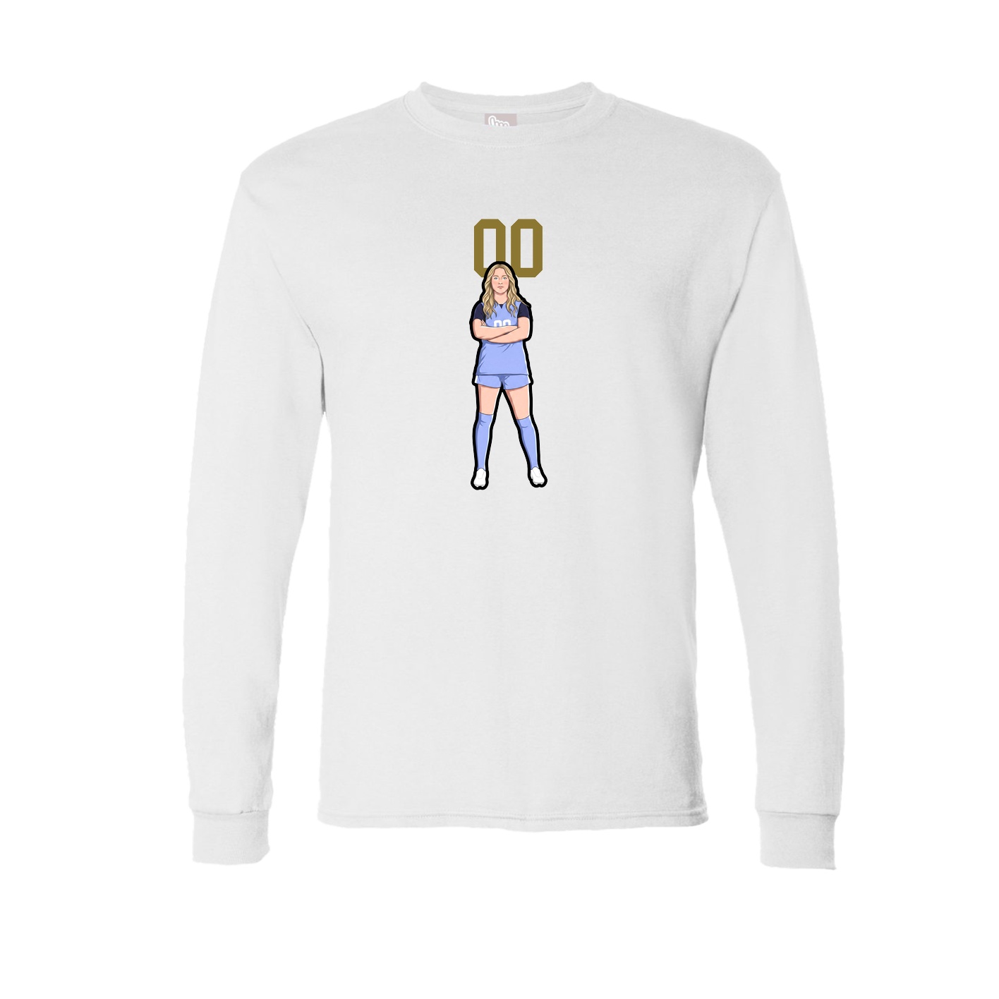 Long Sleeve Tee — Number Top in White