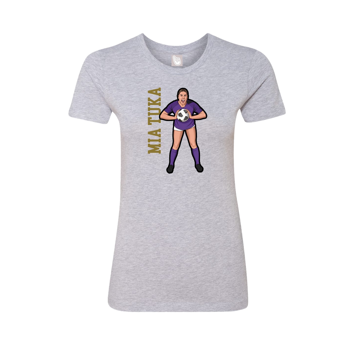Womens Tee — Name Vertical in Grey