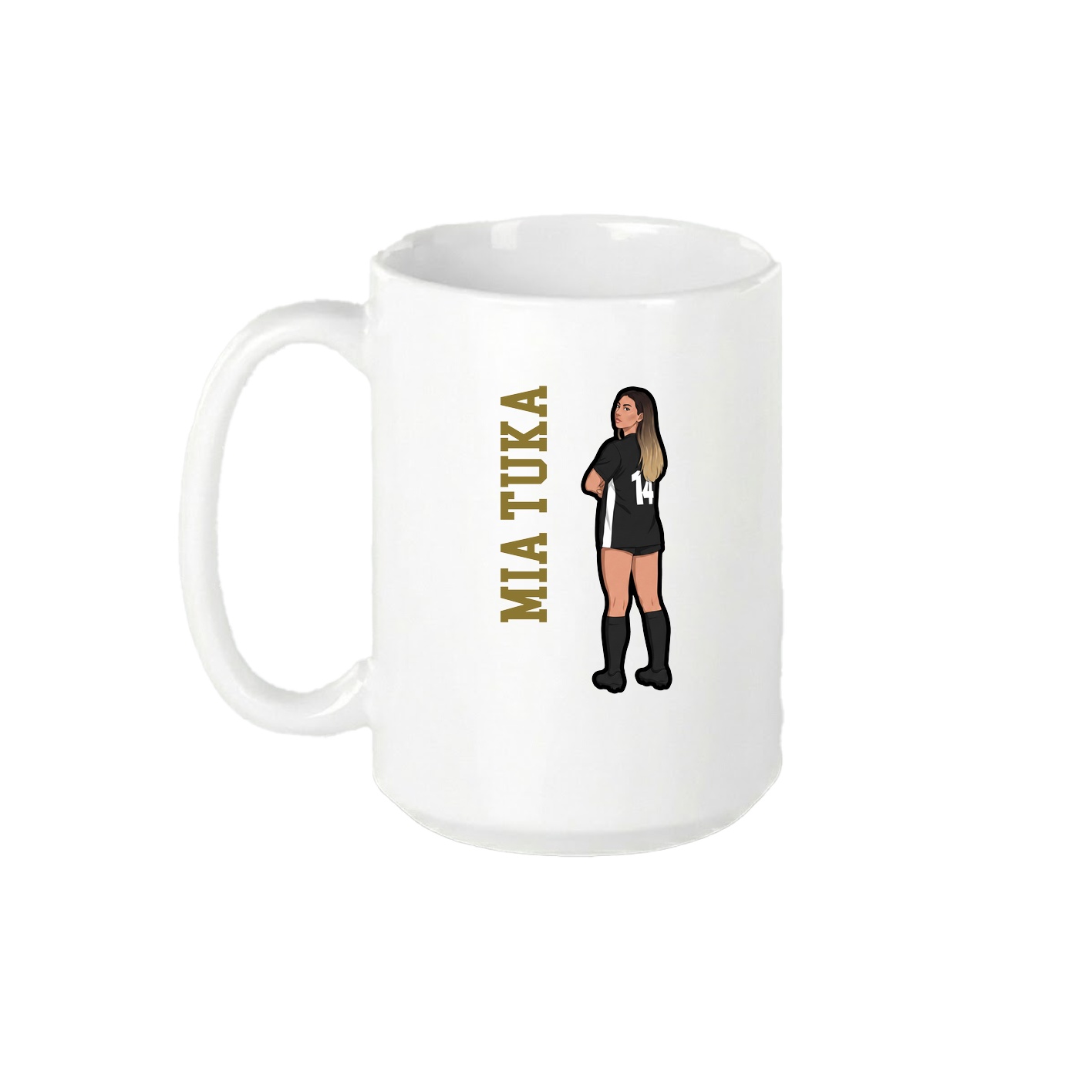 15oz Coffee Mug — Name Vertical in White