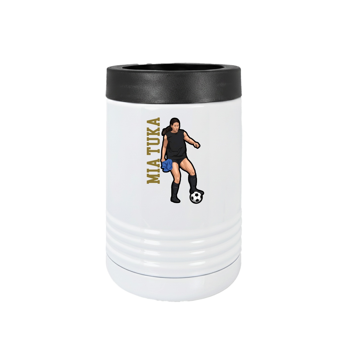Beverage Holder — Name Vertical in White