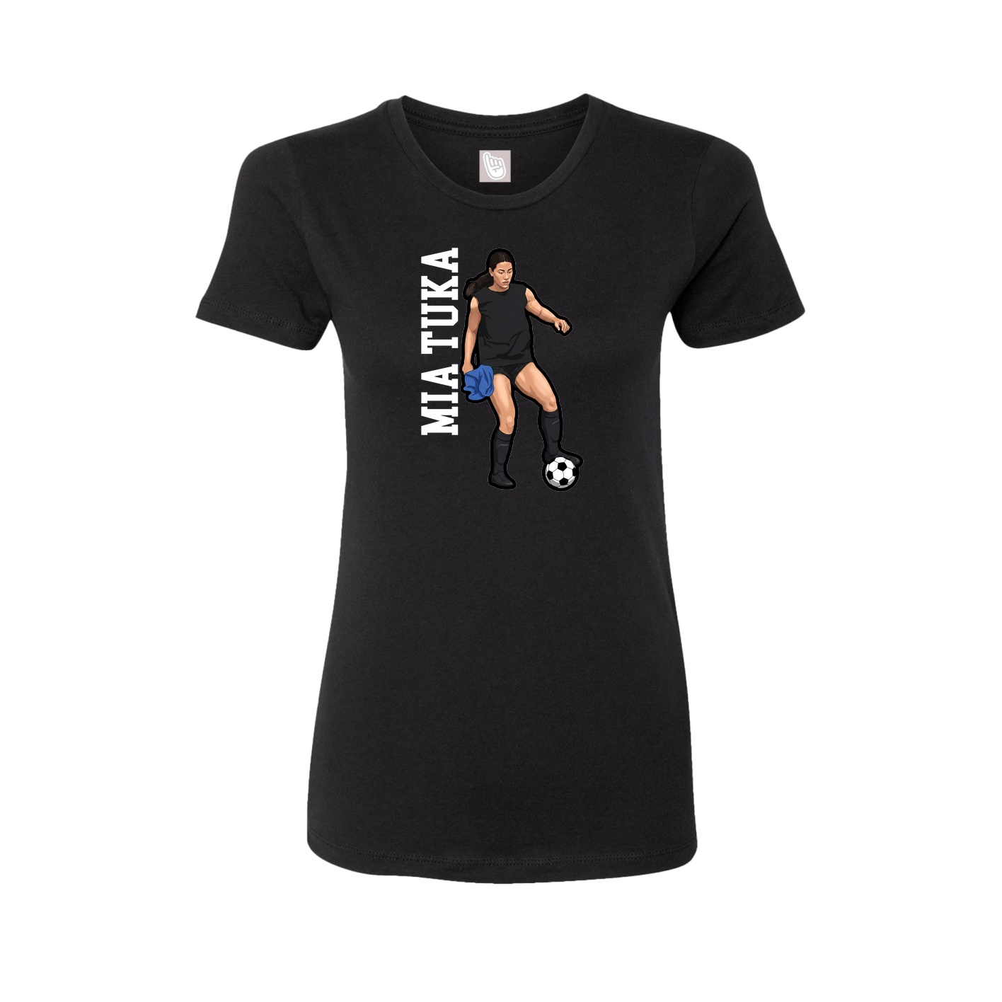 Womens Tee — Name Vertical in Black