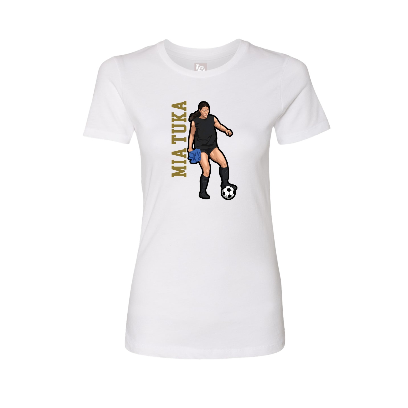 Womens Tee — Name Vertical in White