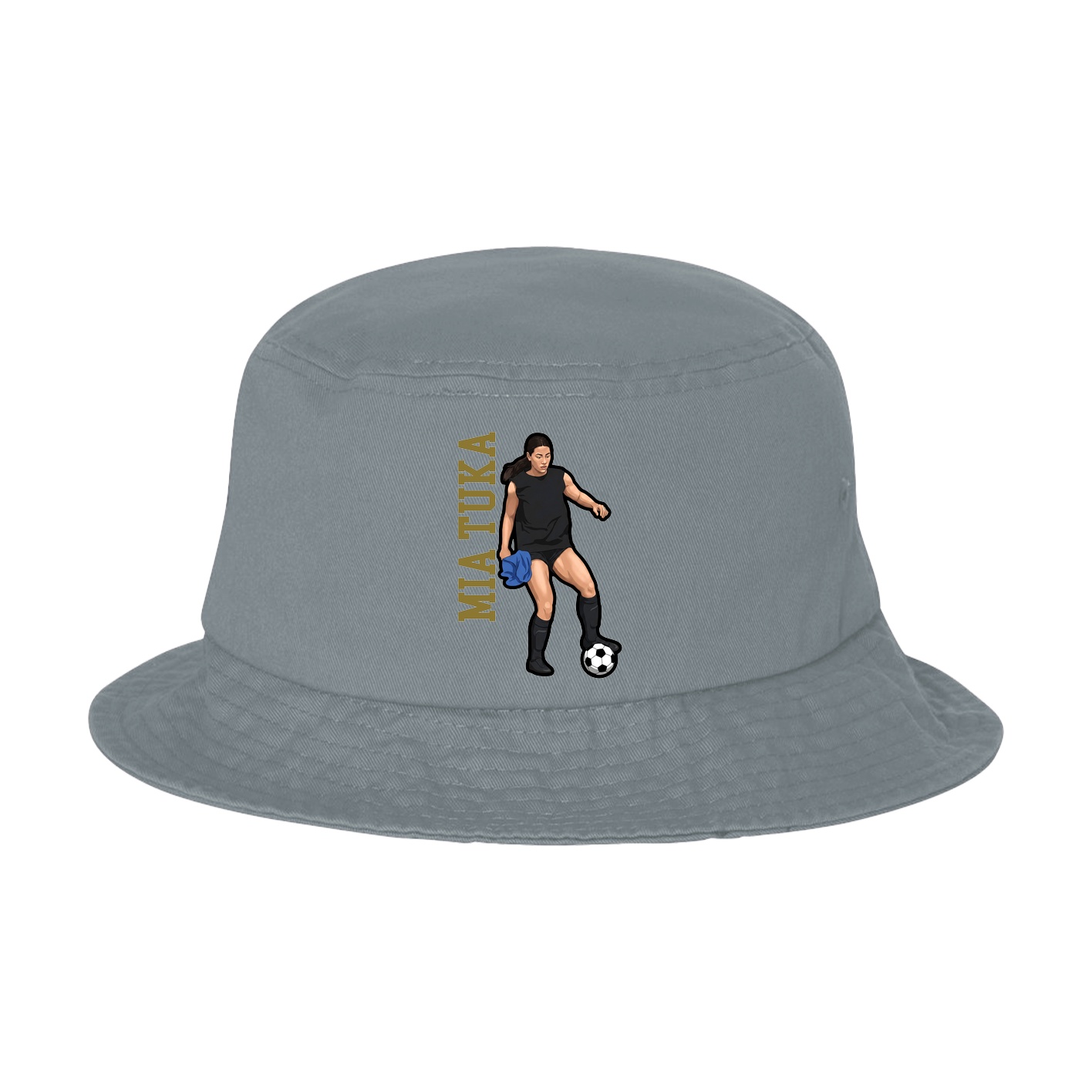 Bucket Cap — Name Vertical in Grey
