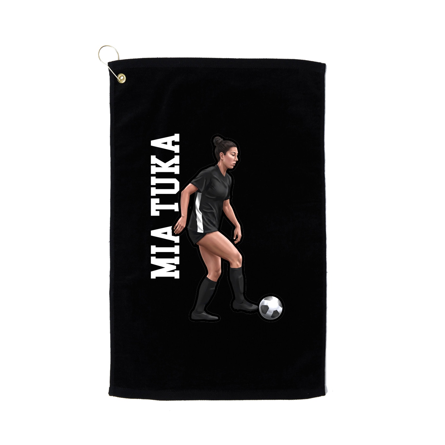Golf Towel — Name Vertical in Black