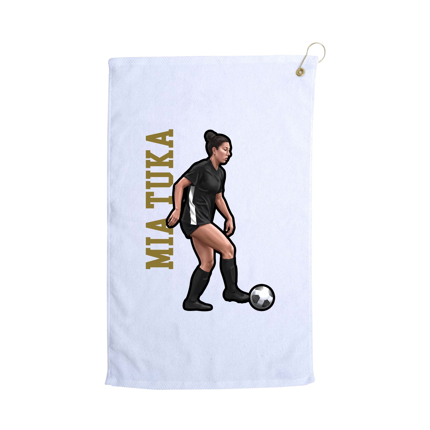 Golf Towel — Name Vertical in White