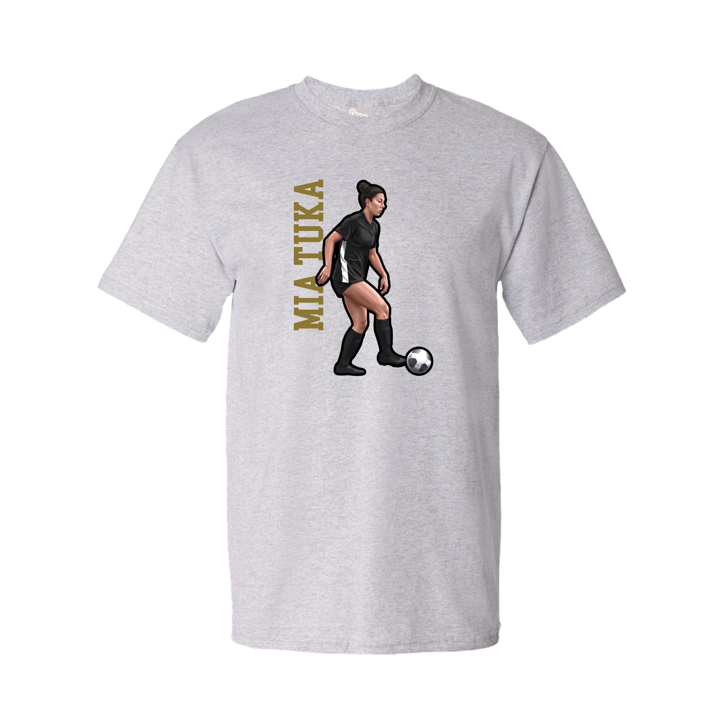 Youth Tee — Name Vertical in Grey