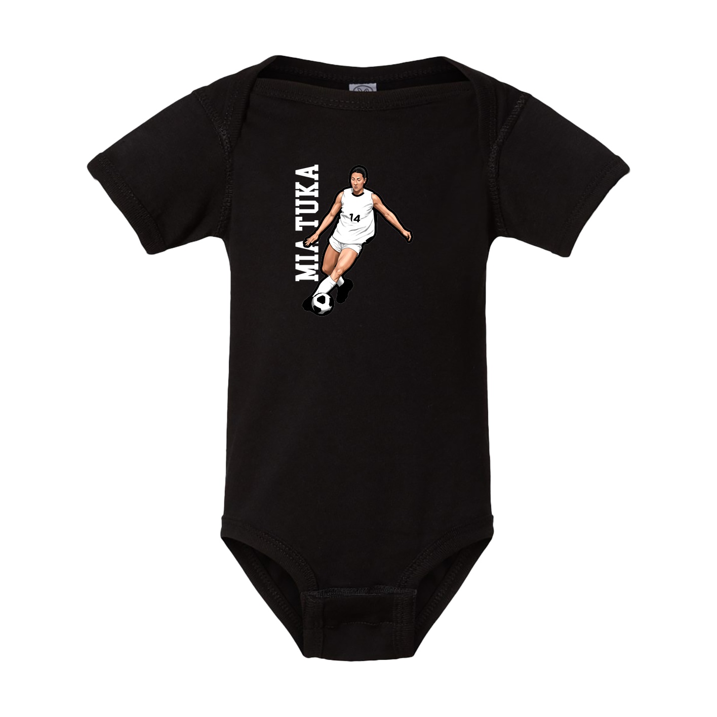 Baby Onesie — Name Vertical in Black