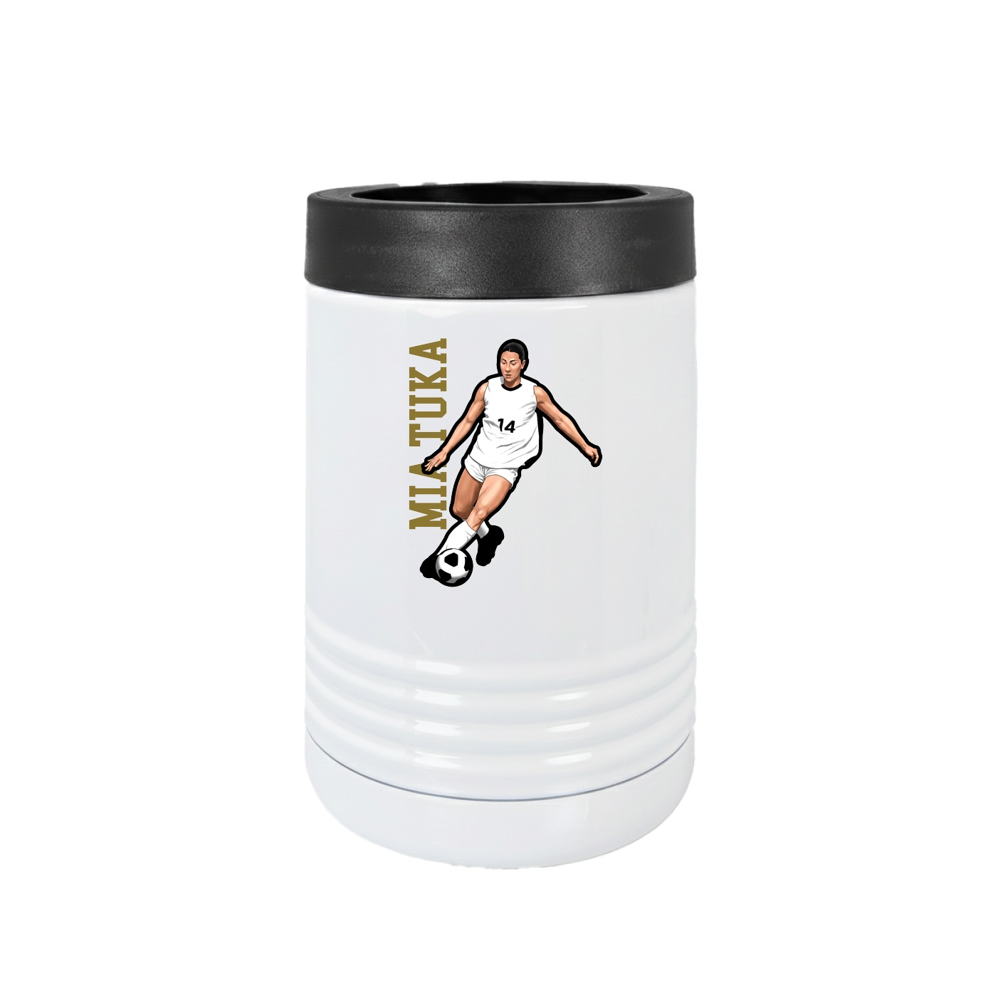 Beverage Holder — Name Vertical in White
