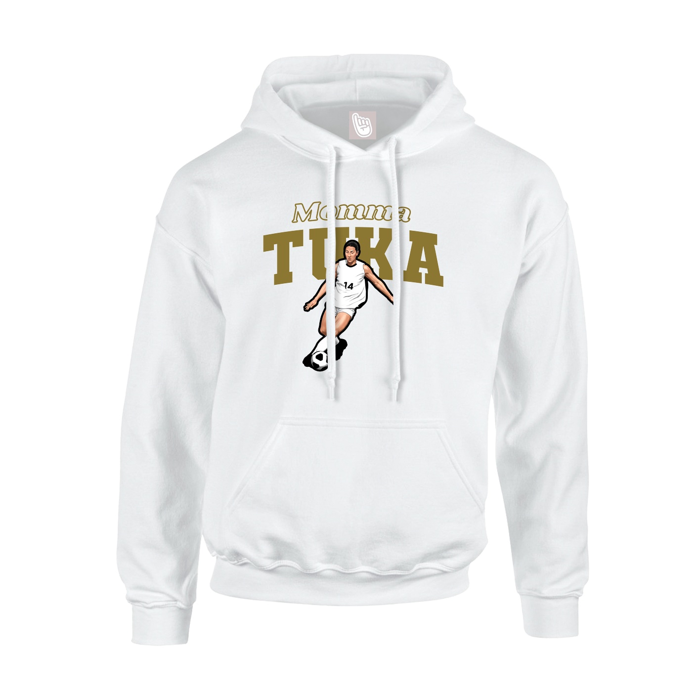 Youth Hoodie — Mothers Day Block in White