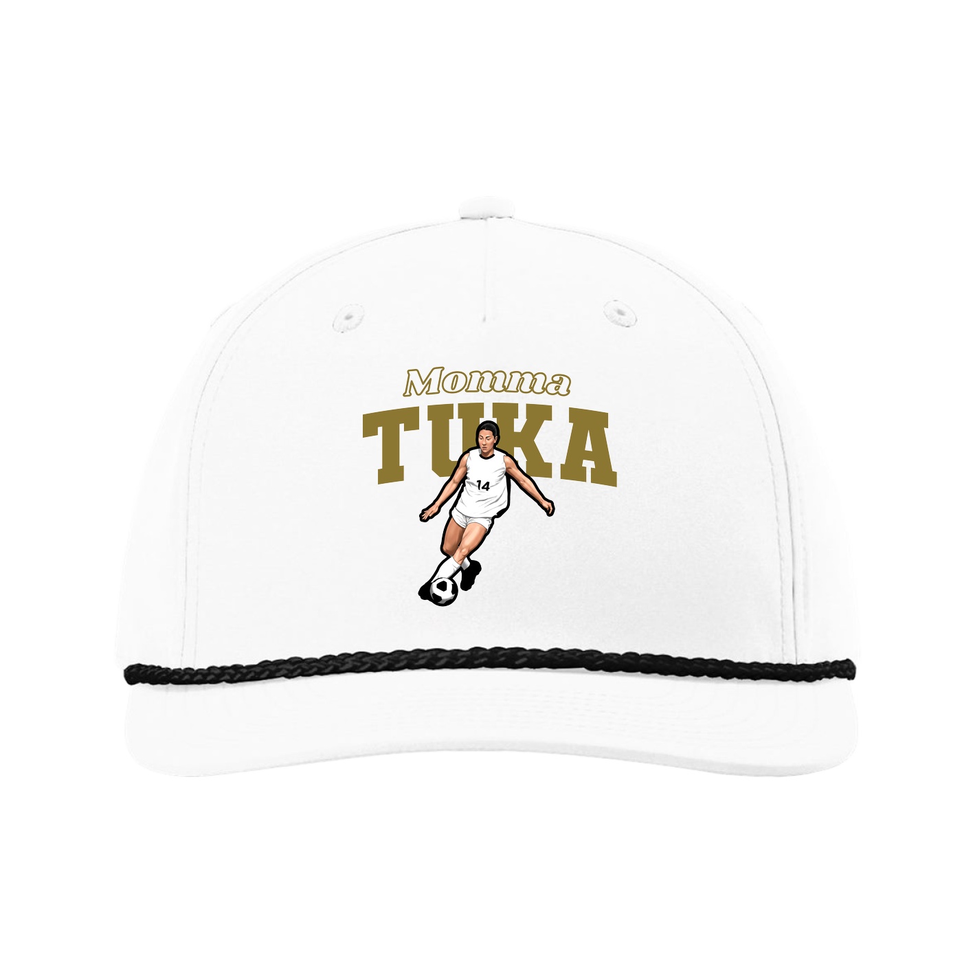 Five-Panel Classic Rope Cap — Mothers Day Block in White