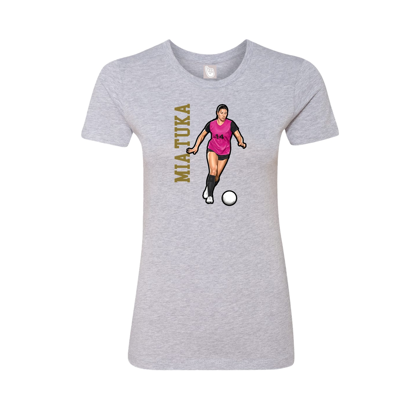 Womens Tee — Name Vertical in Grey