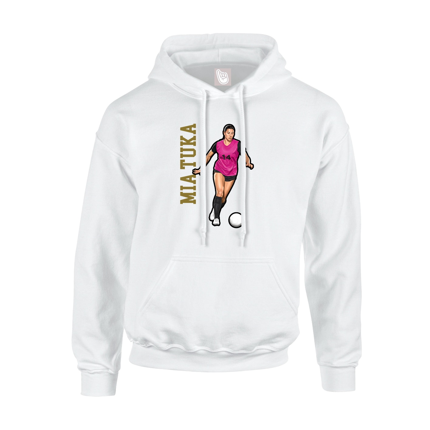 Hoodie — Name Vertical in White