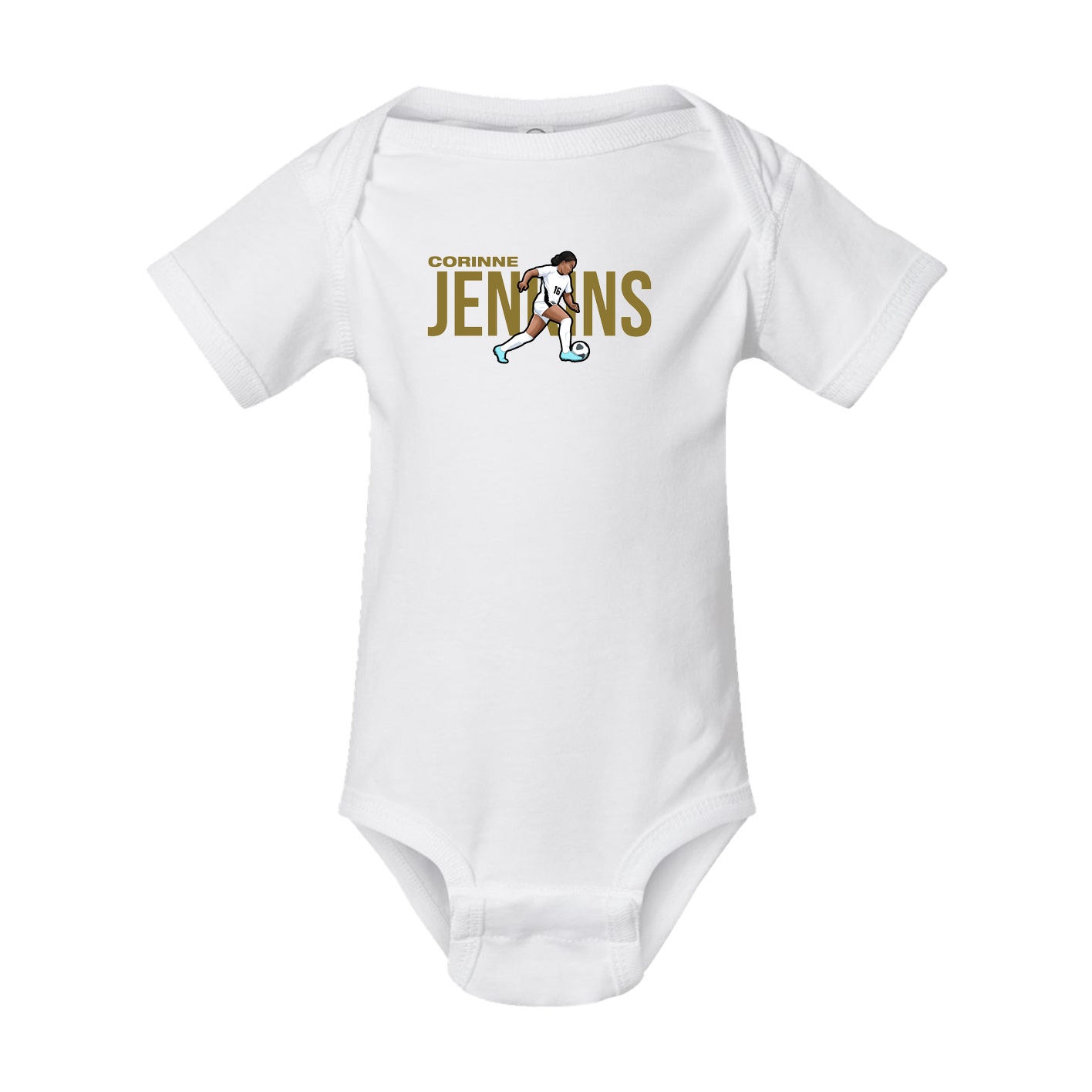 Baby Onesie — Player Name in White