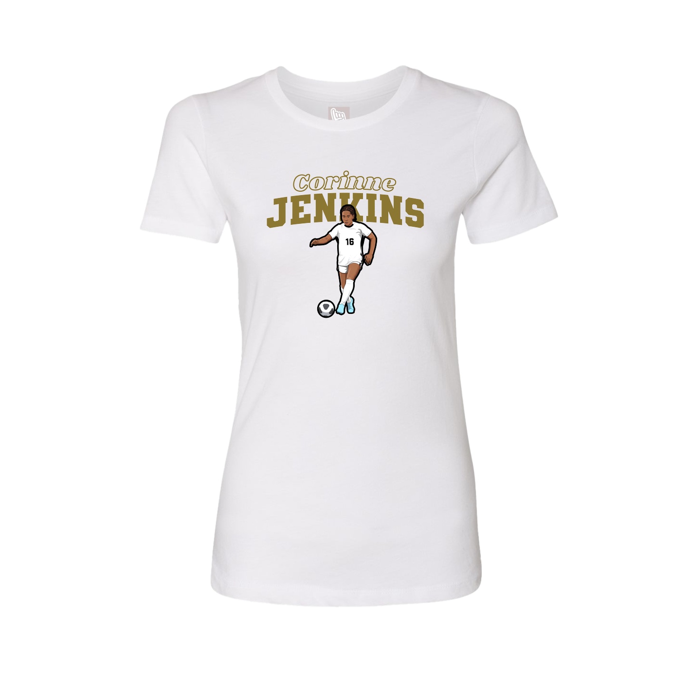 Womens Tee — Name Arch in White