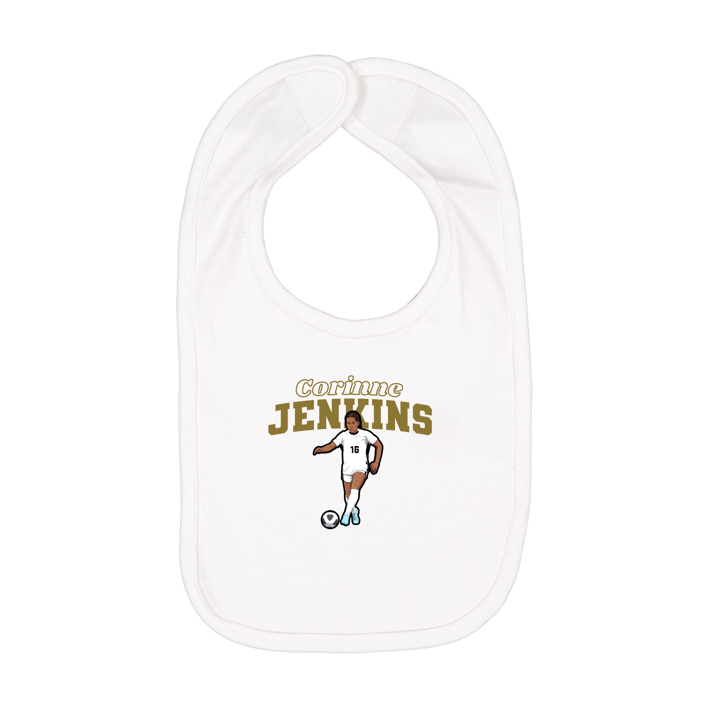 Infant Bib — Name Arch in White