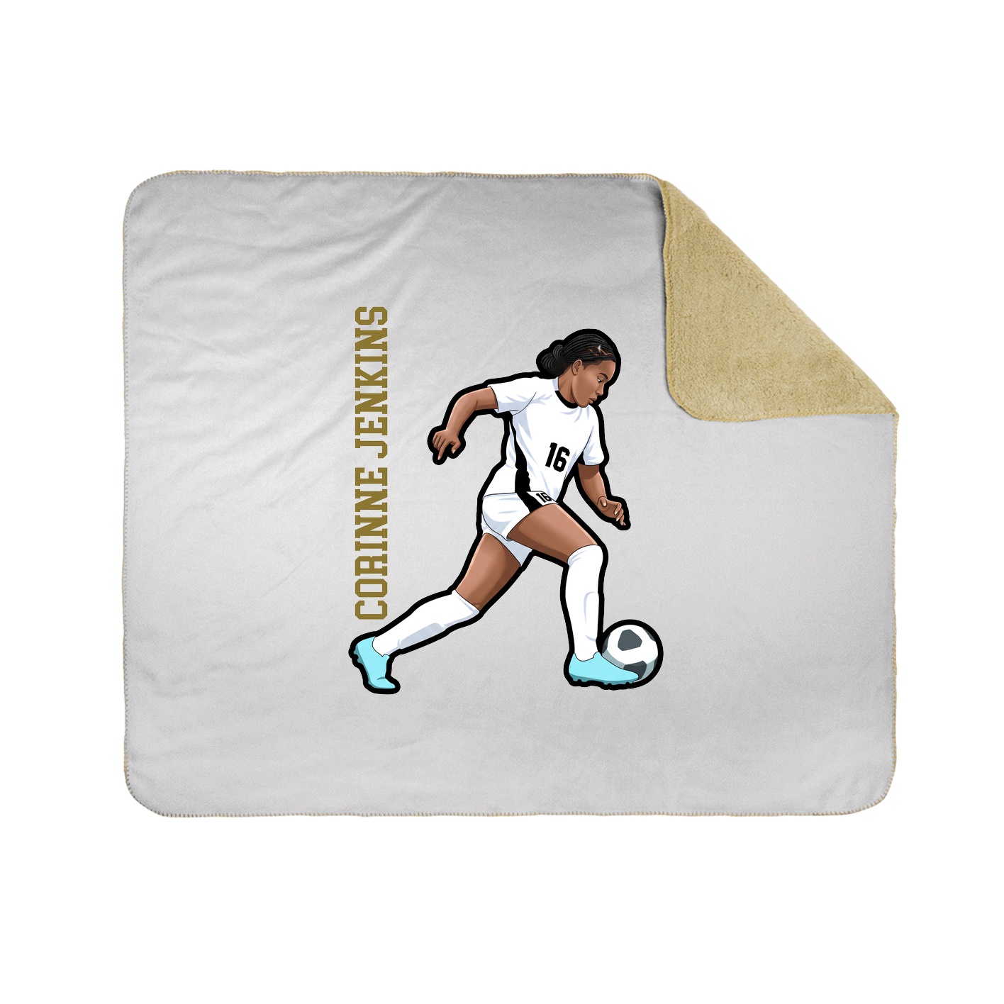 Throw Blanket — Name Vertical in White