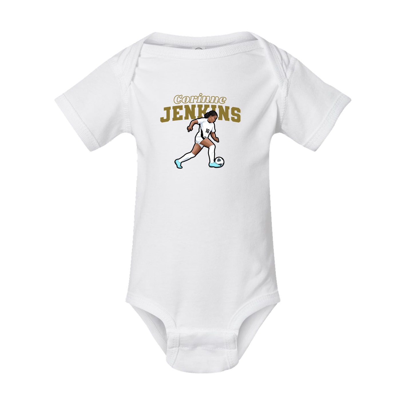 Baby Onesie — Name Arch in White