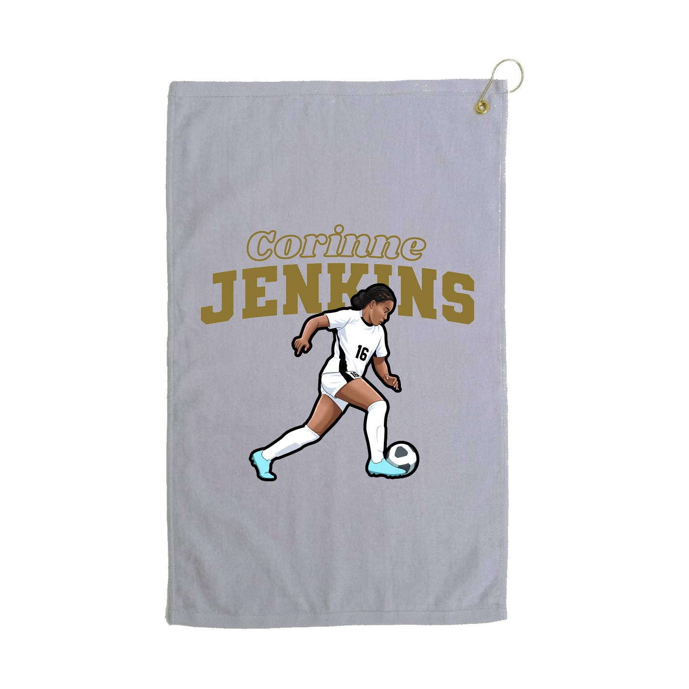 Golf Towel — Name Arch in Grey