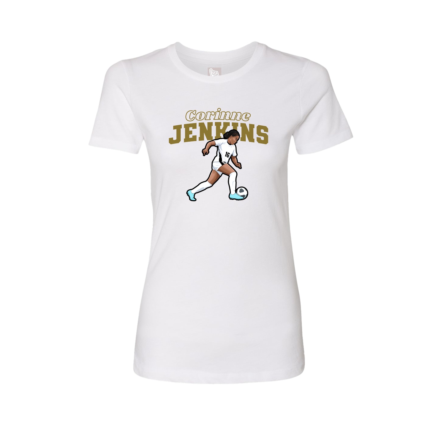 Womens Tee — Name Arch in White