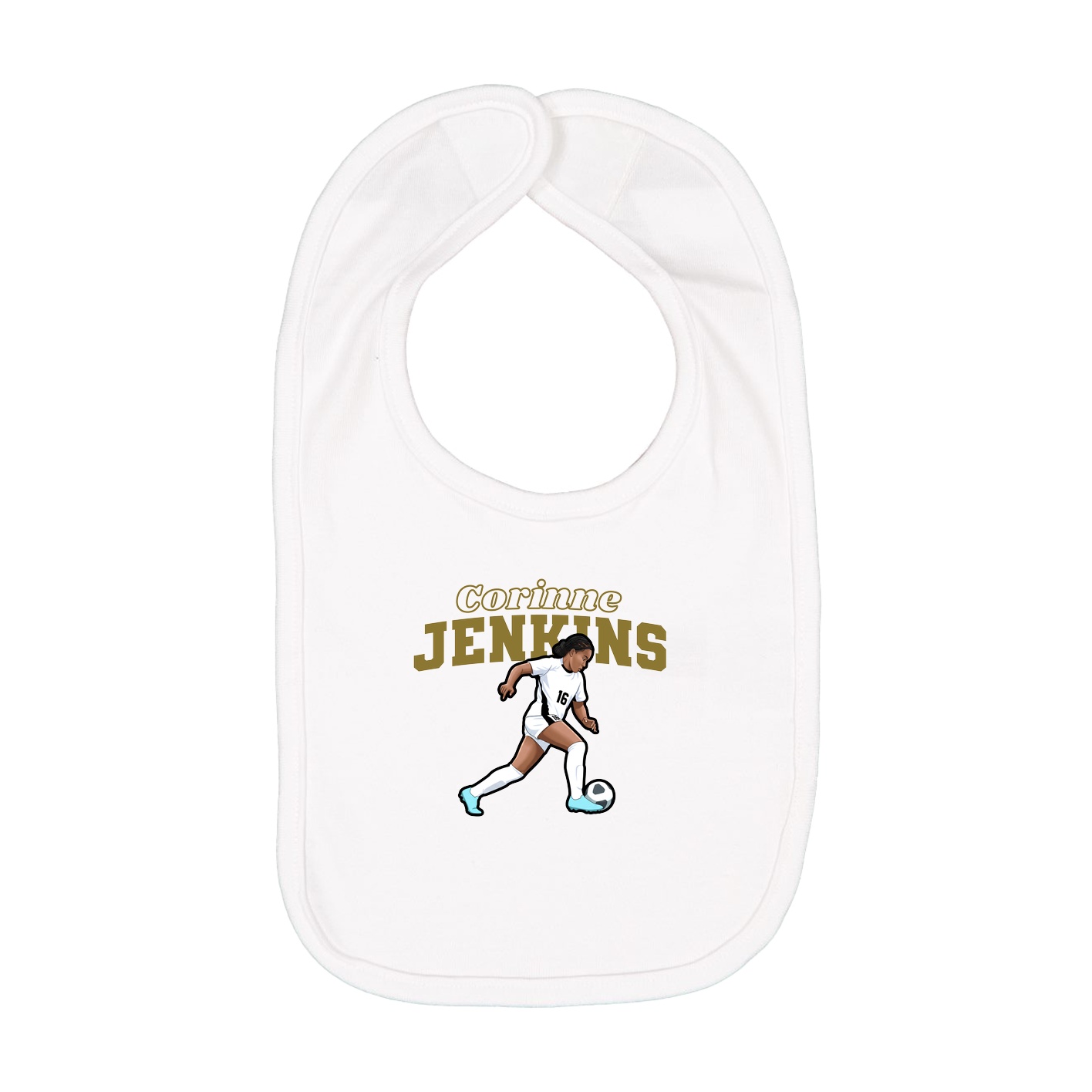 Infant Bib — Name Arch in White