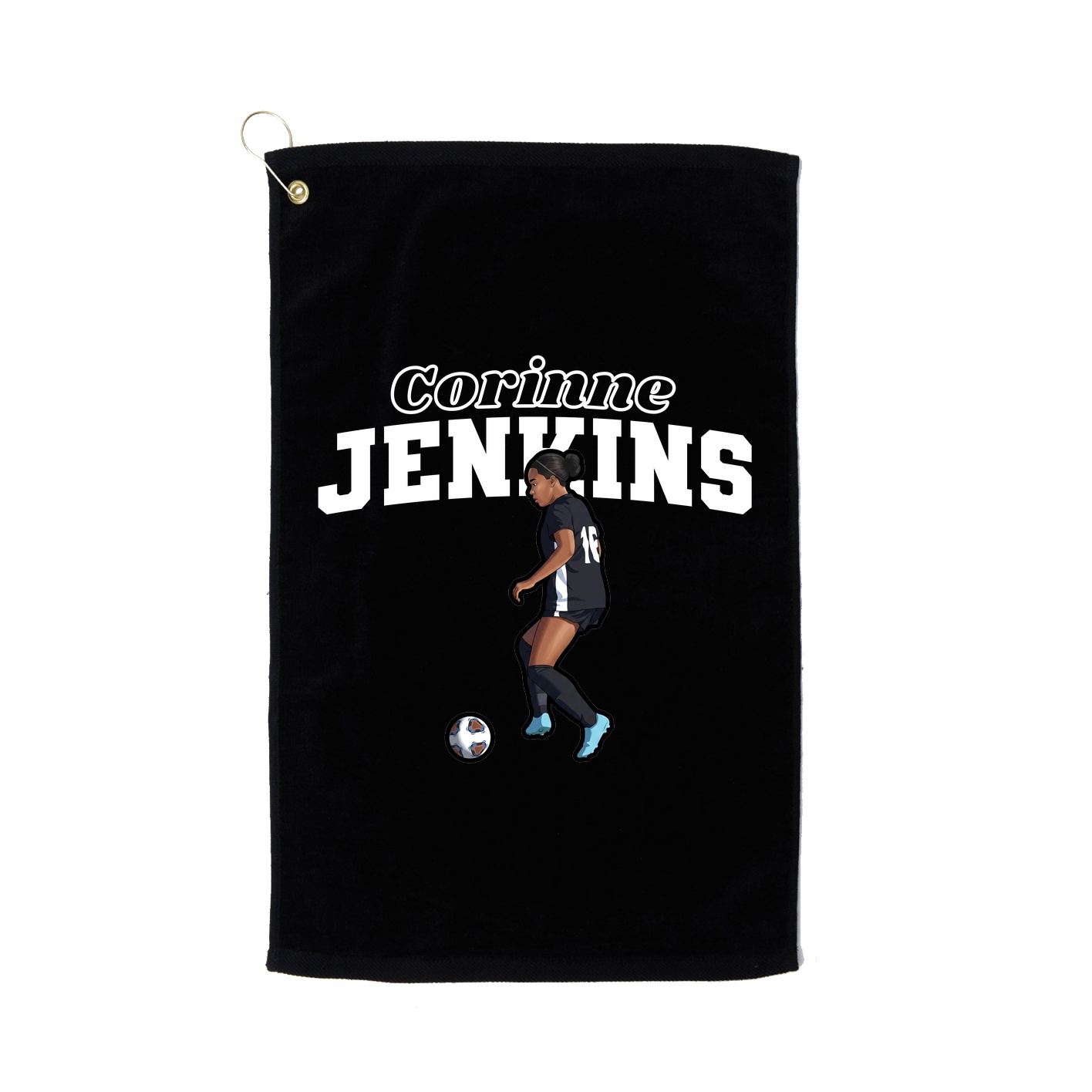 Golf Towel — Name Arch in Black