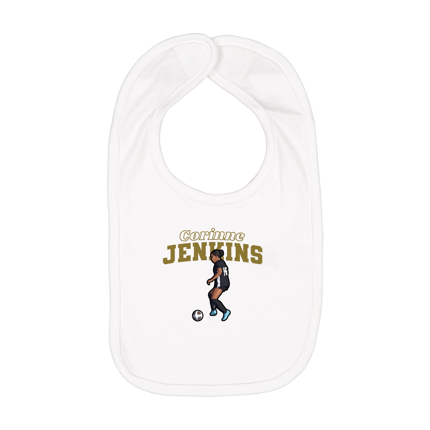 Infant Bib — Name Arch in White