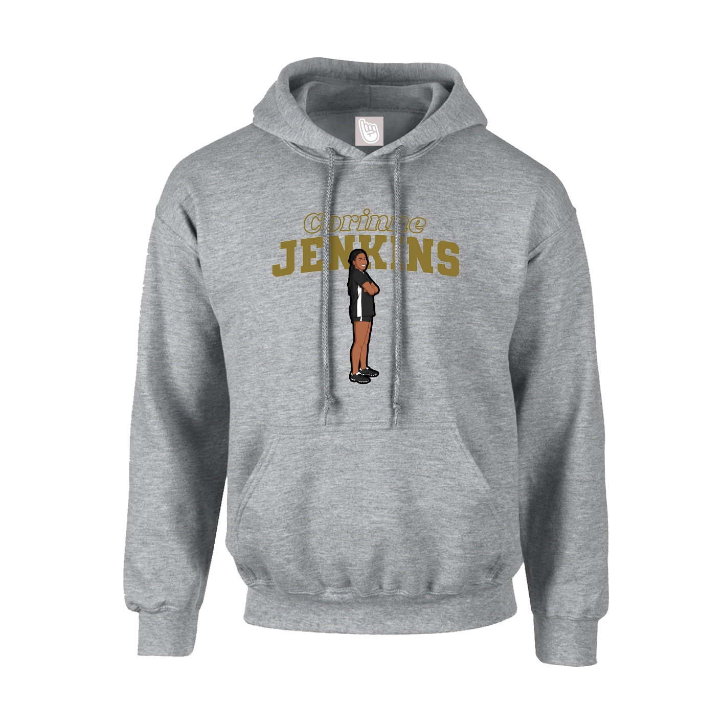 Hoodie — Name Arch in Grey