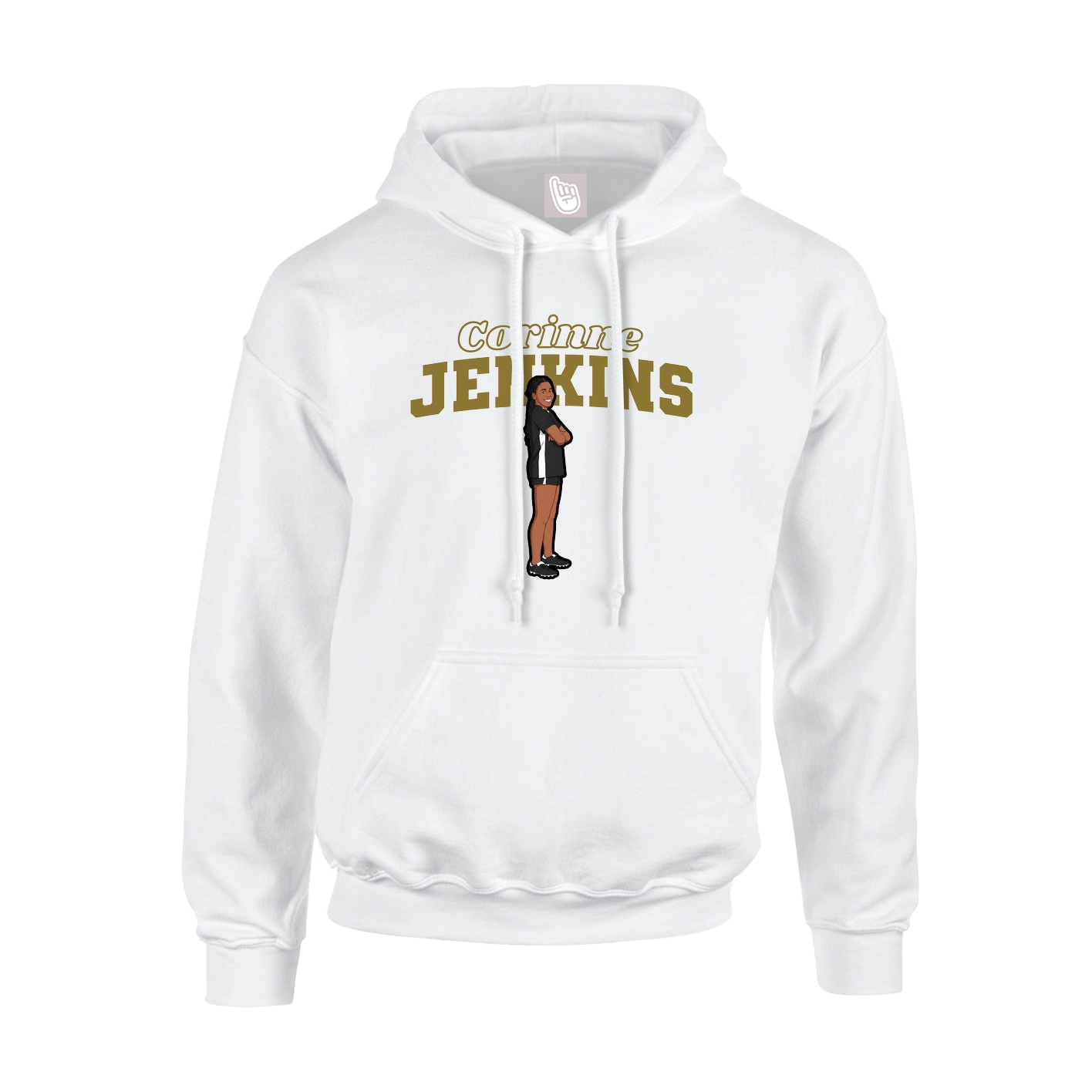 Youth Hoodie — Name Arch in White