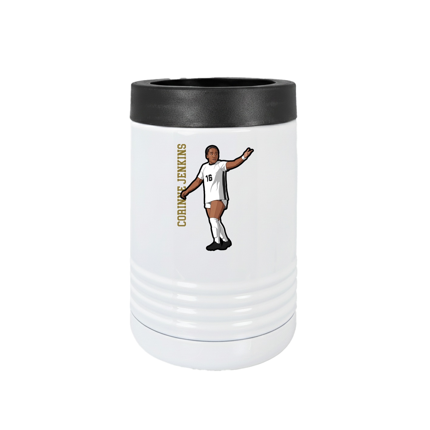 Beverage Holder — Name Vertical in White