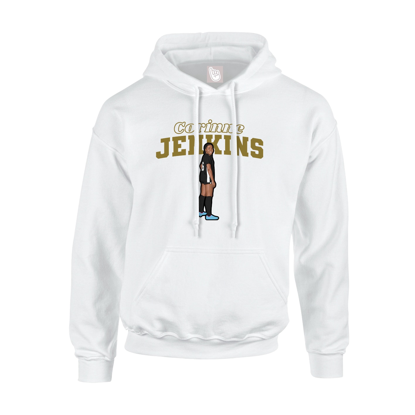 Youth Hoodie — Name Arch in White