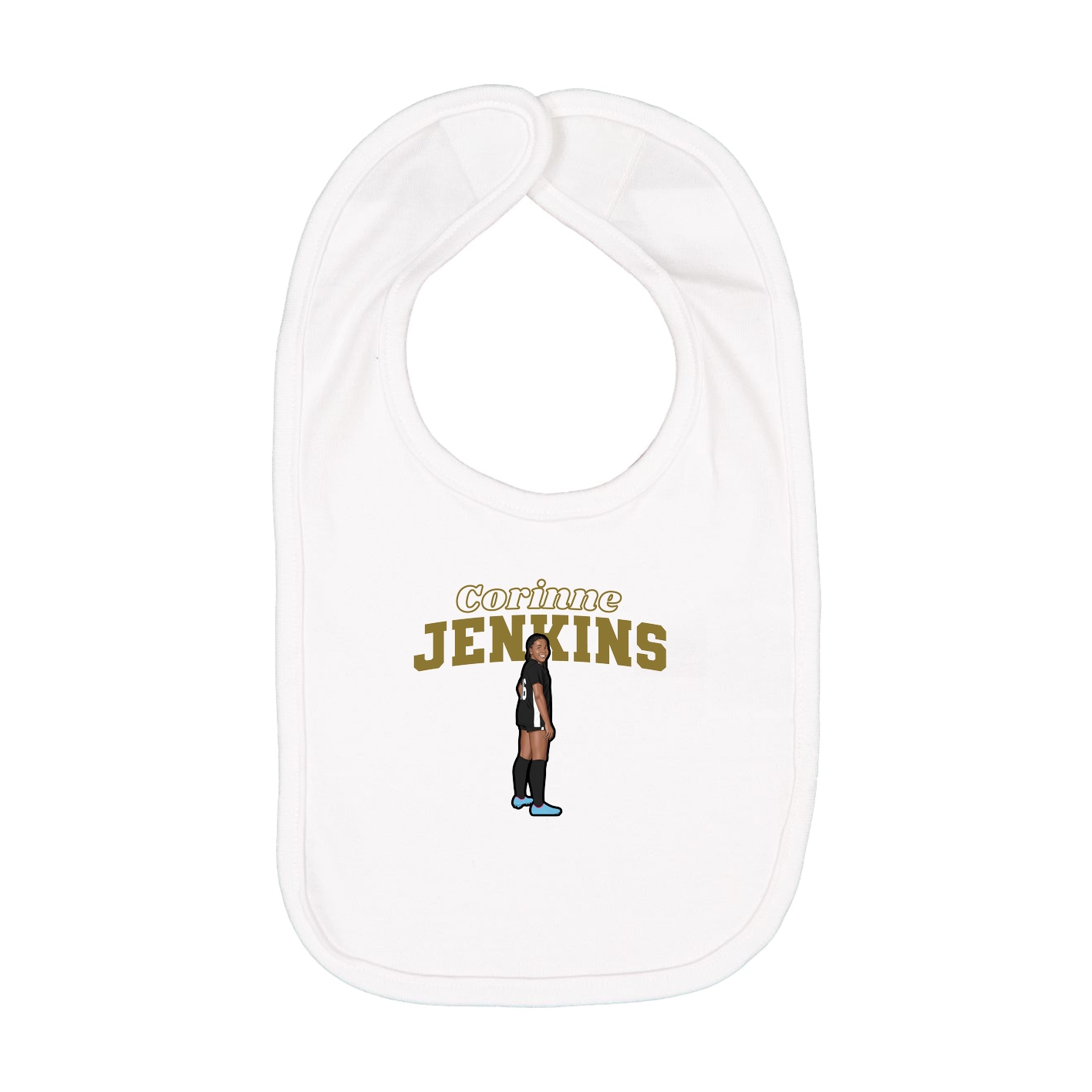 Infant Bib — Name Arch in White