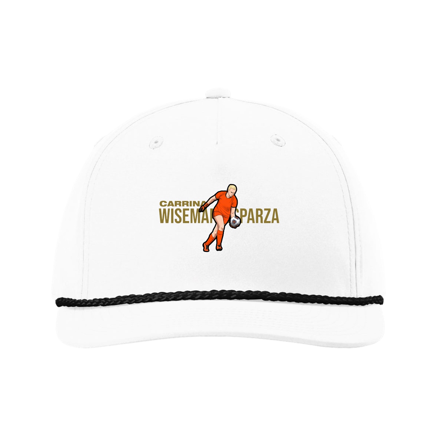 Five-Panel Classic Rope Cap — Player Name in White