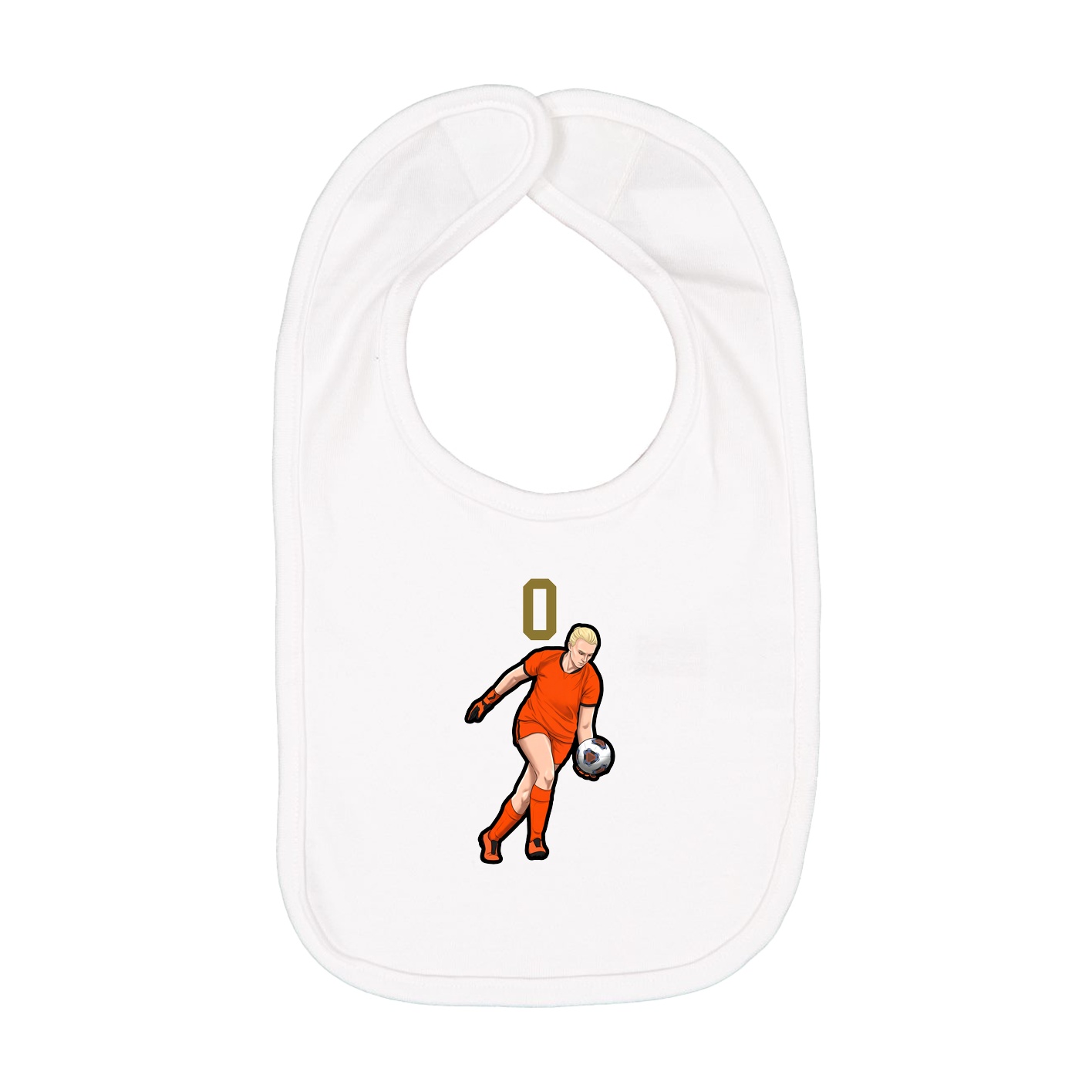 Infant Bib — Number Top in White