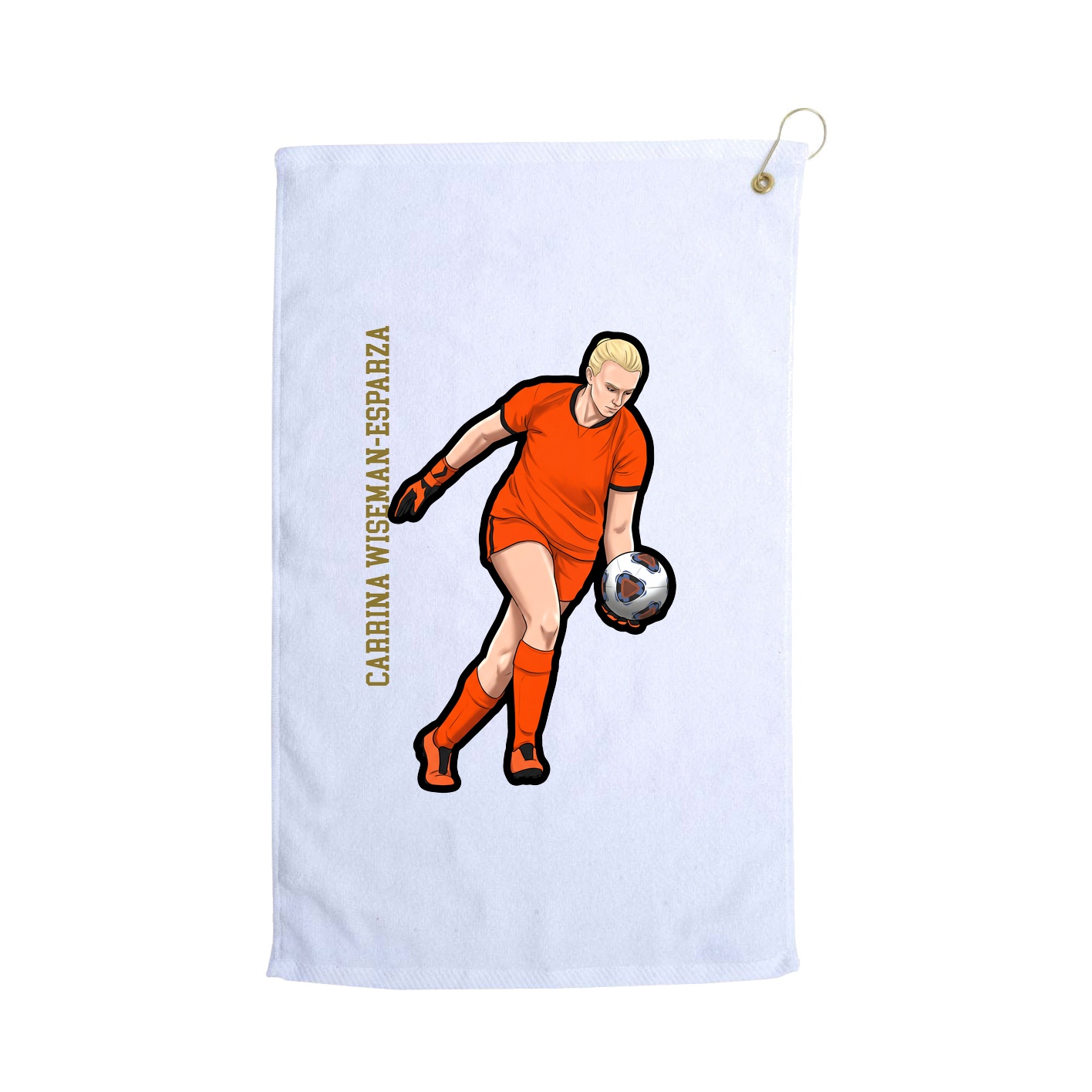 Golf Towel — Name Vertical in White