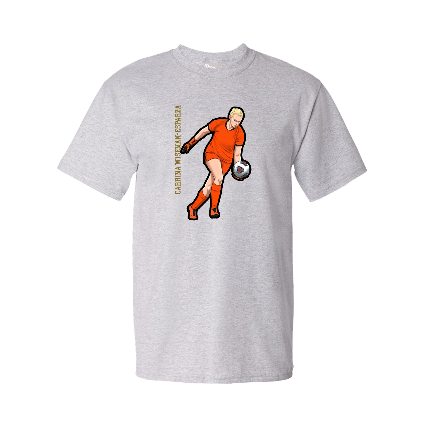 Tee — Name Vertical in Grey