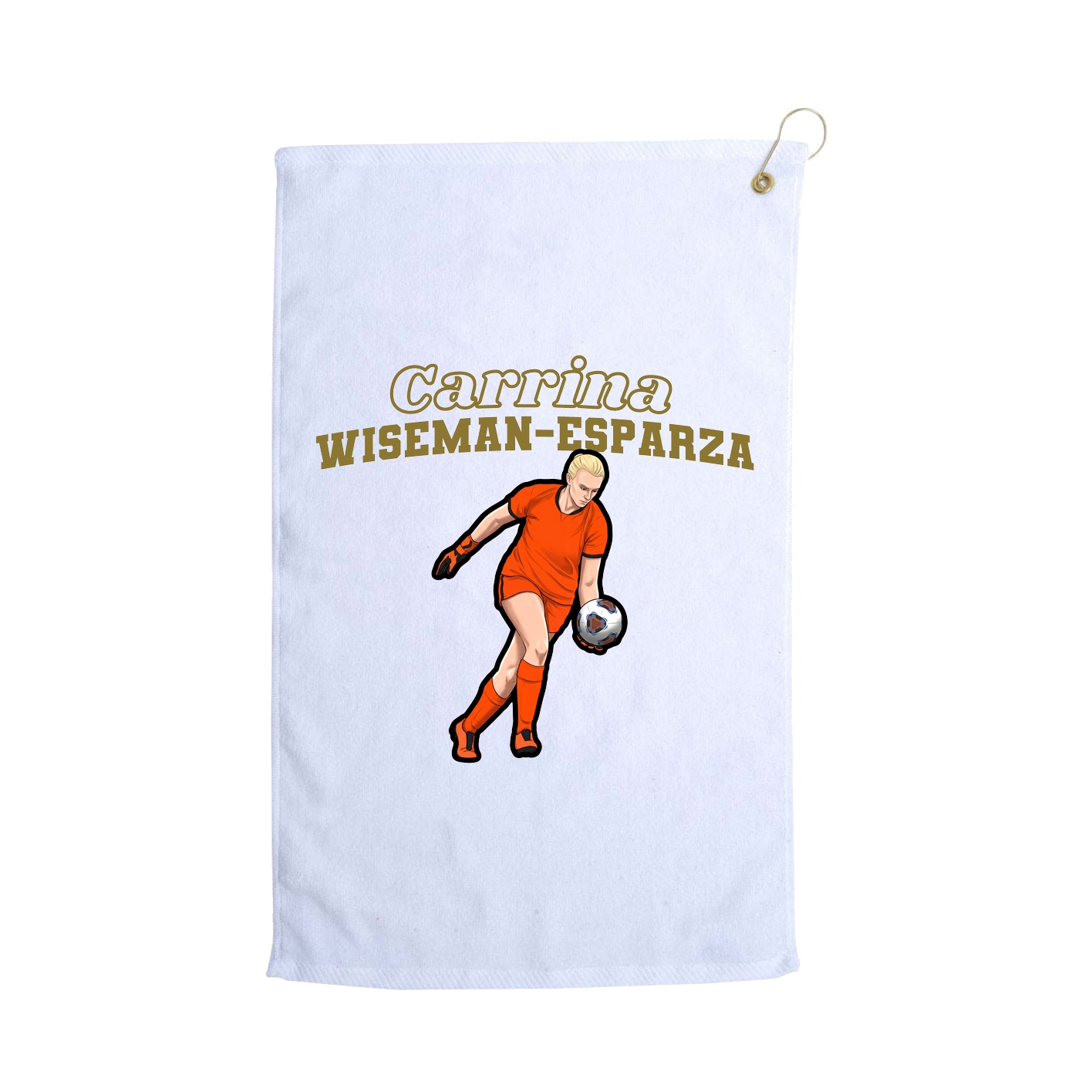 Golf Towel — Name Arch in White