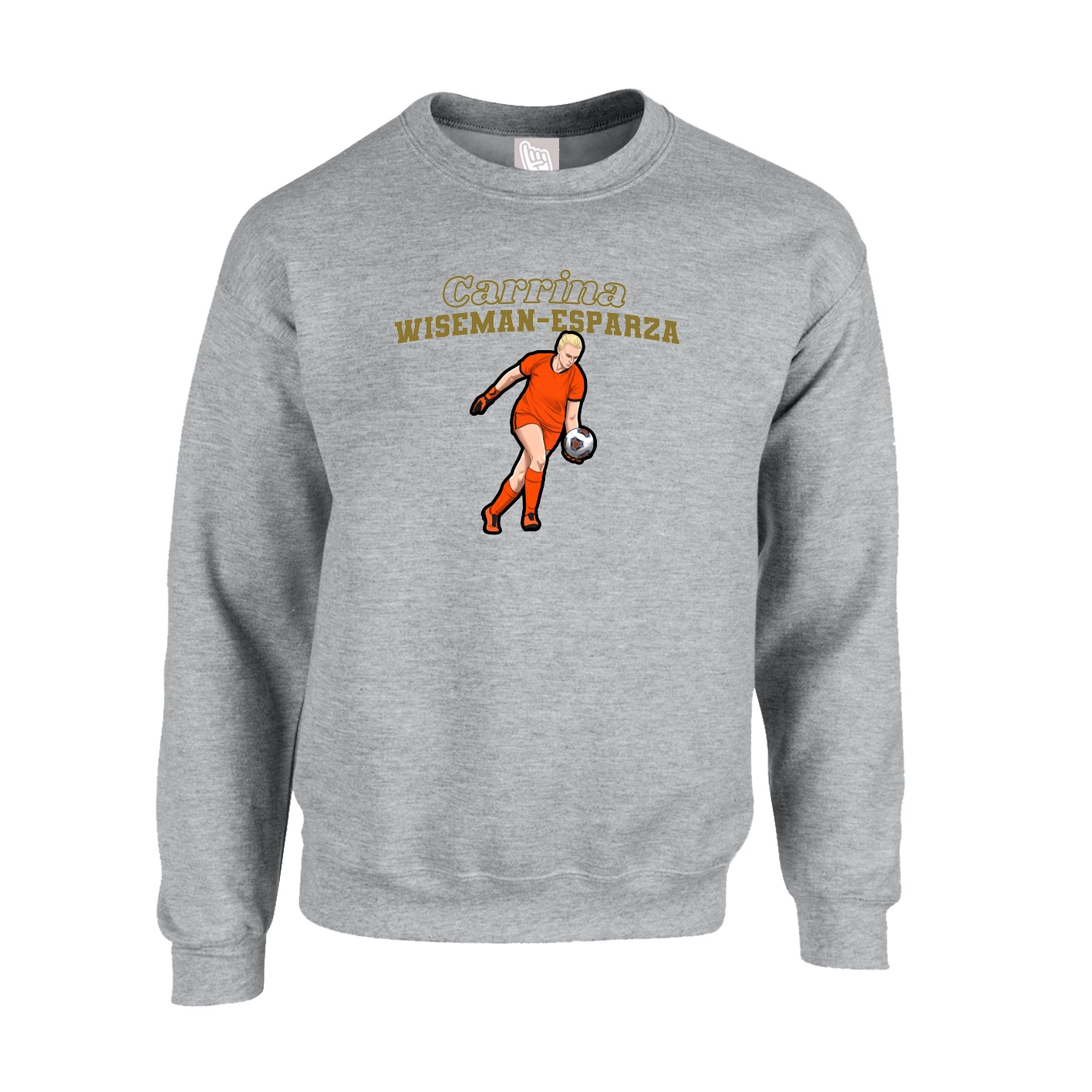 Fleece Crew — Name Arch in Grey