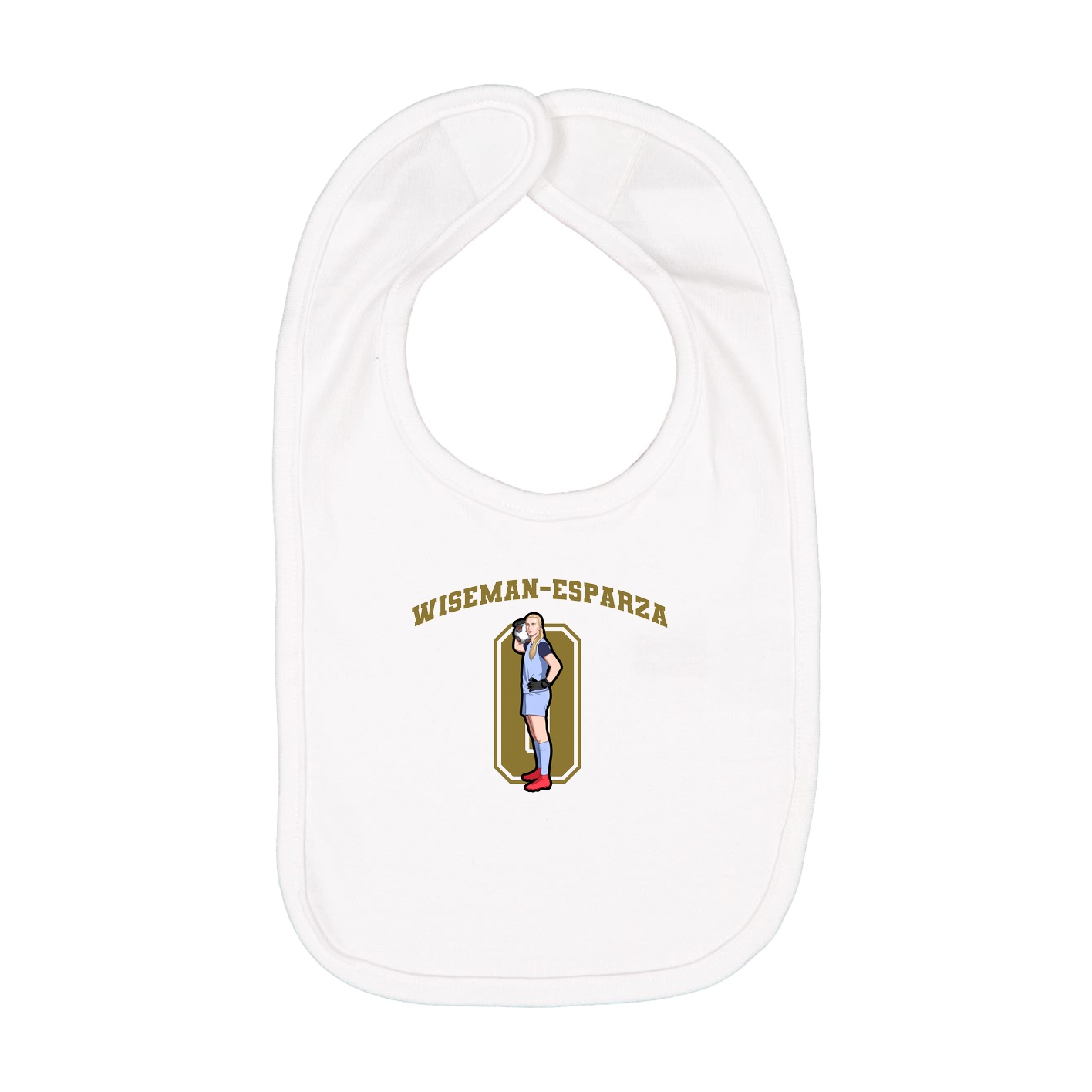 Infant Bib — Number in White