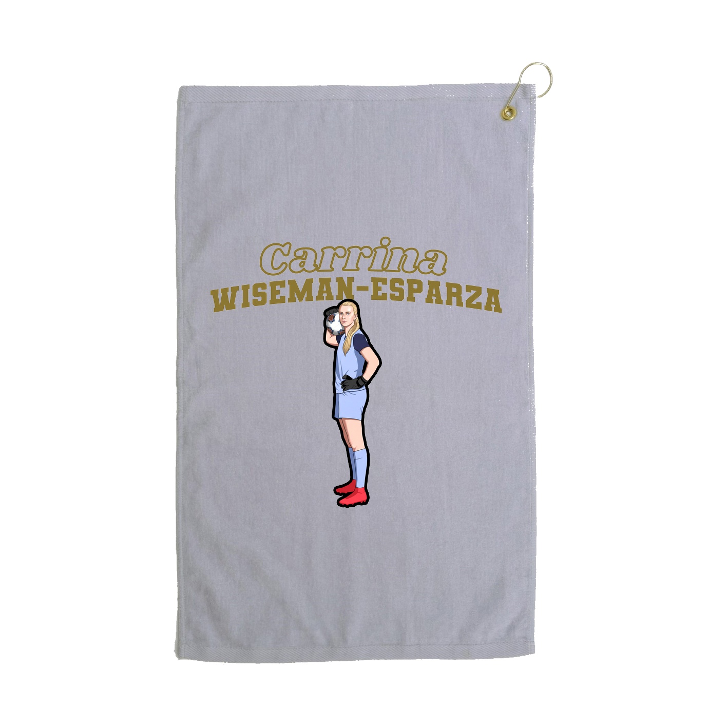 Golf Towel — Name Arch in Grey