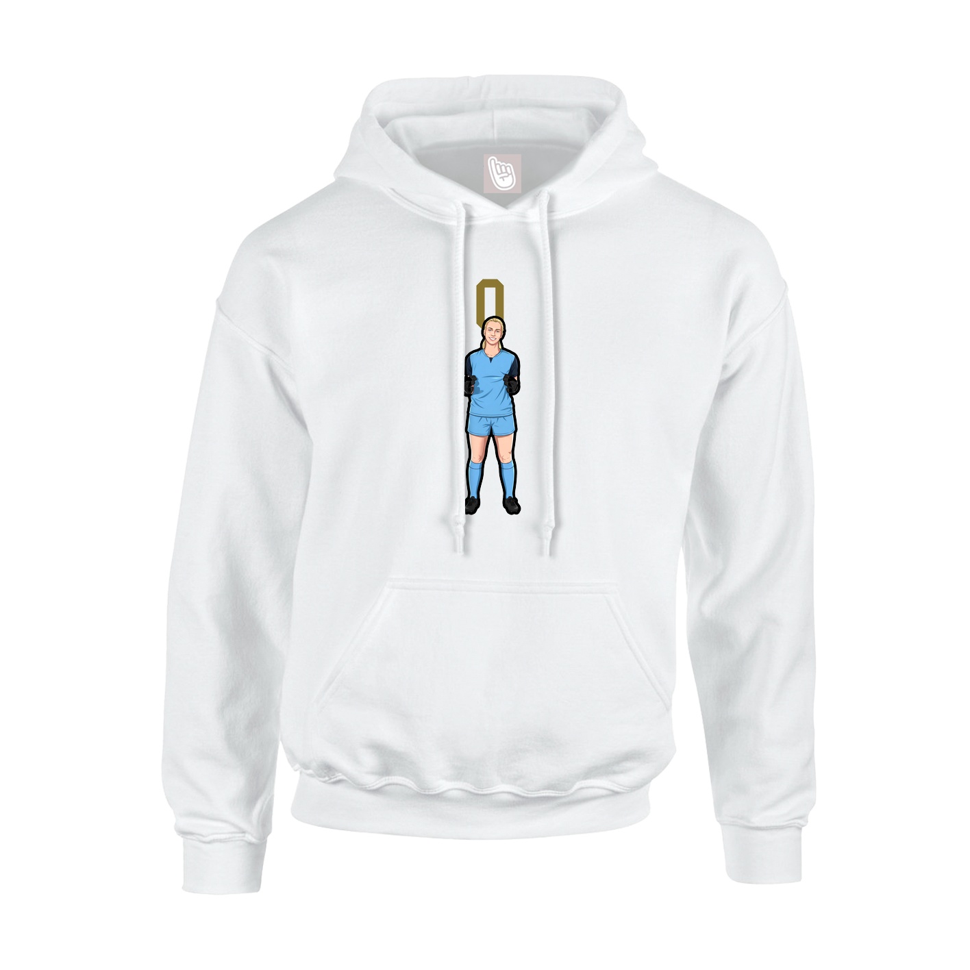 Youth Hoodie — Number Top in White