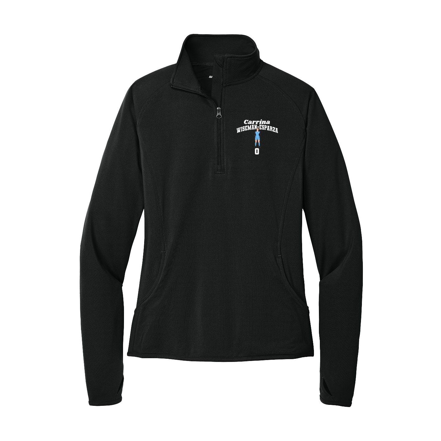 Women's Q-Zip Pullover — Signature Arch in Black