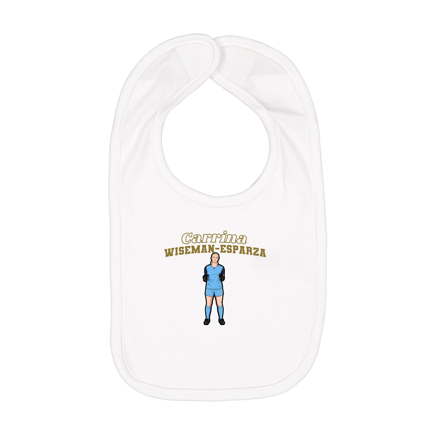 Infant Bib — Name Arch in White