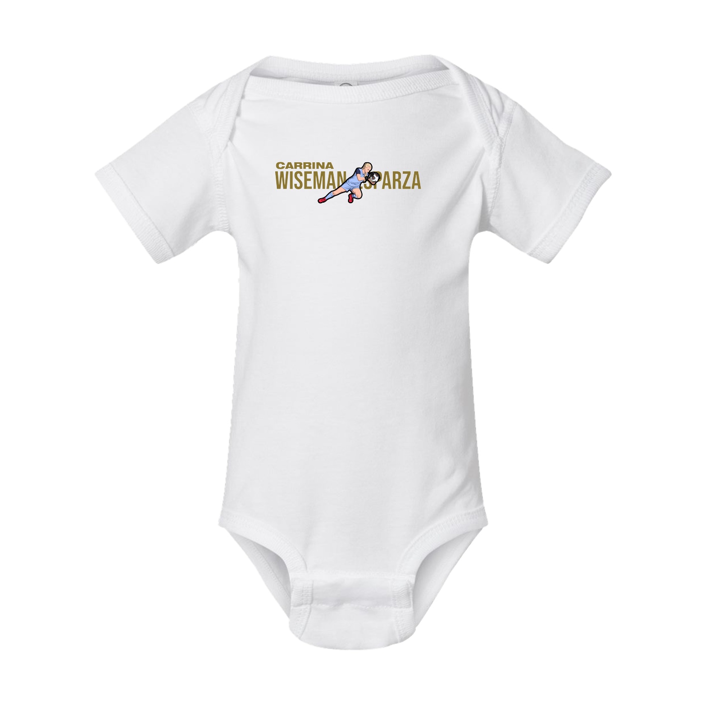 Baby Onesie — Player Name in White