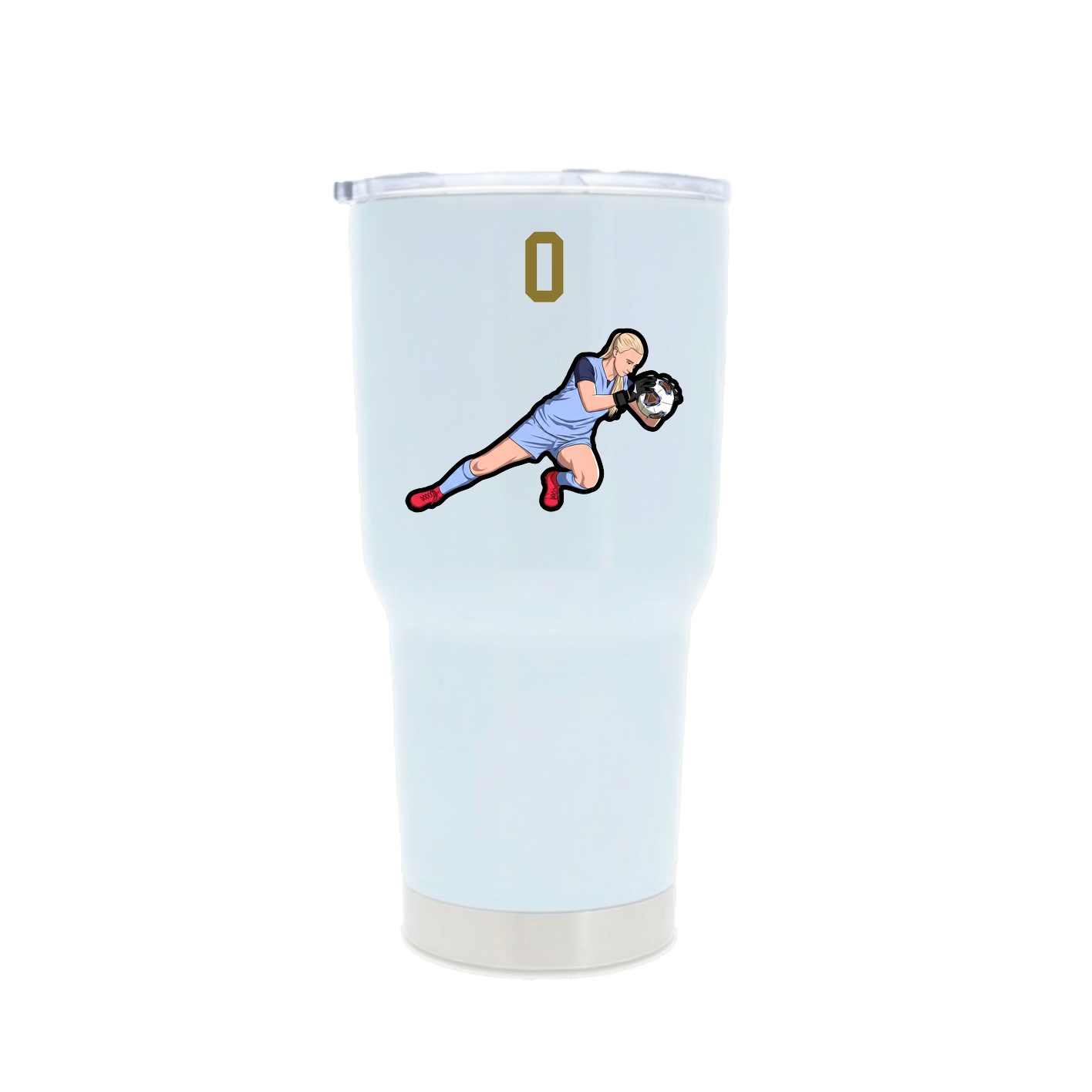 30oz Stainless Steel Tumbler — Number Top in White